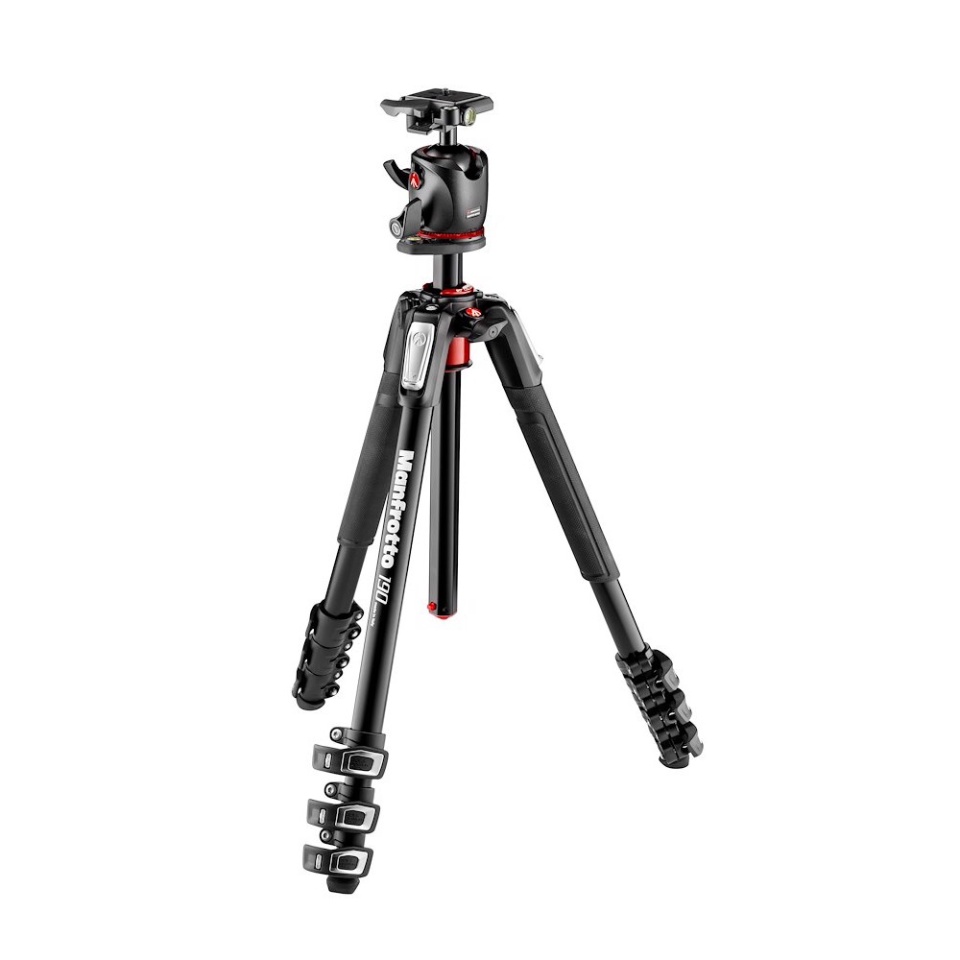 Bộ chân máy ảnh Manfrotto 190 ALU 4-S Kit XPRO Ball Head Q2 Black