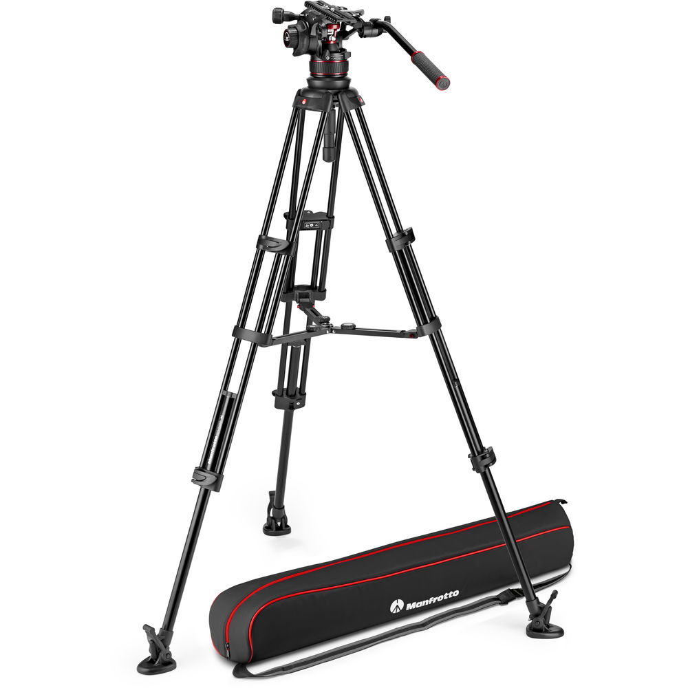 Bộ chân máy quay Nitrotech 608 Fluid Video Head & Aluminum Twin Leg Tripod (Mid Spreader)