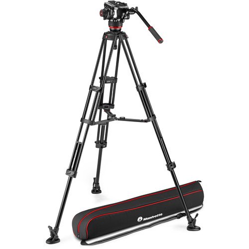 Bộ chân máy Manfrotto 504X Fluid Video Head & Alu Twin MS Black