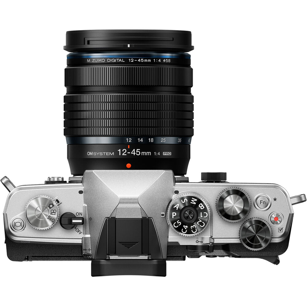 Bộ máy ảnh OM SYSTEM OM-3 Silver kèm ống kính 12-45mm F4