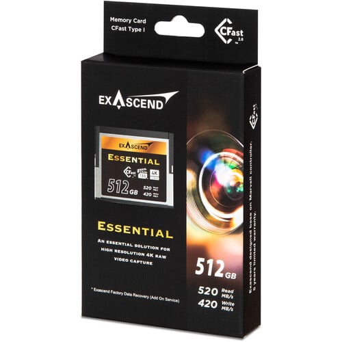 Thẻ nhớ Exascend 512GB Essential CFast 2.0