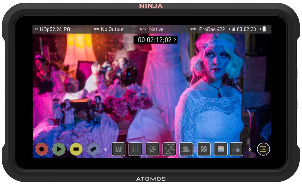 Màn hình video màu 5 inch, dùng cho camera hiệu Atomos, mã ATOMNJAV01/ Atomos monitor Ninja V Kích thước 5 inch